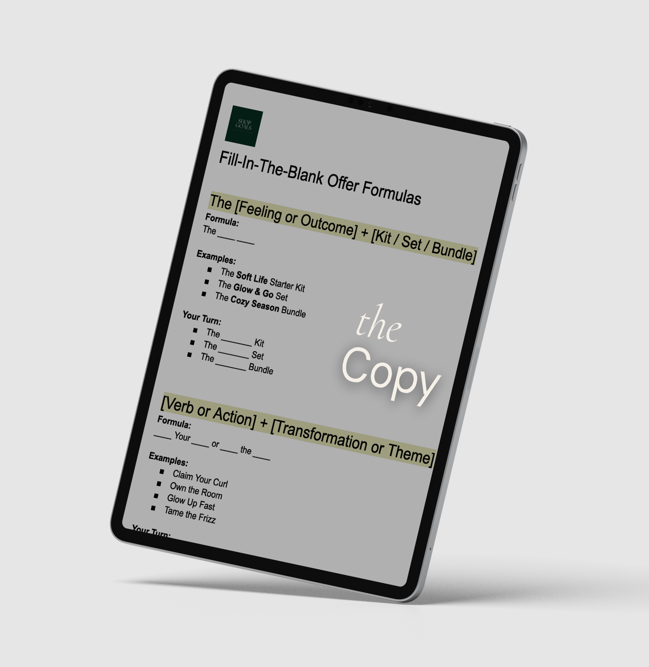 Step 3: the Copy